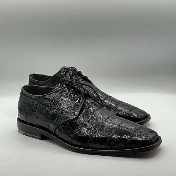 NEW David Eden Mens Crocodile Dress Shoes Black SZ 9 main image 6